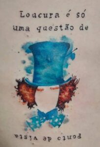 tattoo do chapeleiro maluco em aquarela