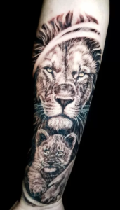significado dos animais nas tatuagens: tattoo de leão