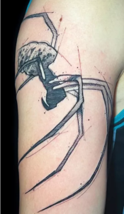 tatuagem de aranha no estilo sketch